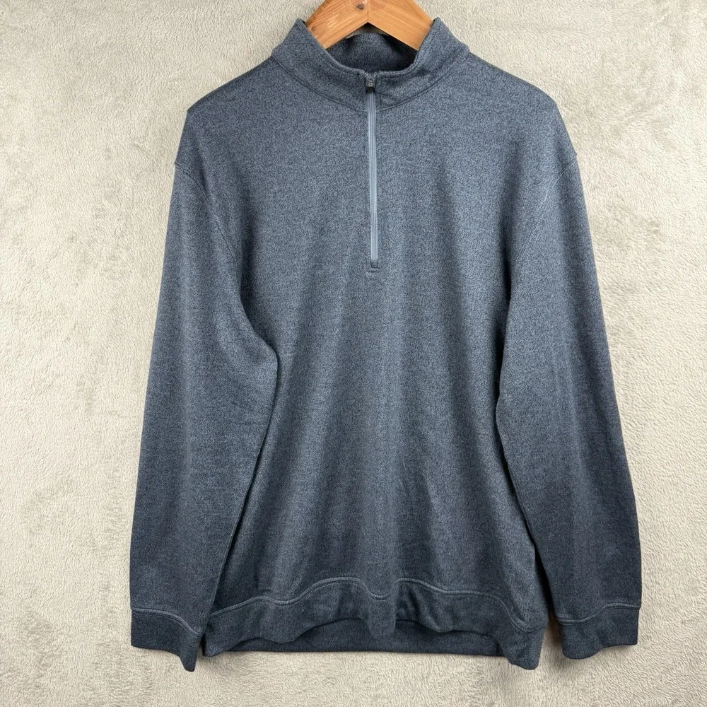 Dunning Golf 1/4 Zip Pullover Mens XXL Heather Blue Preppy Soft‎ Casual NWOT